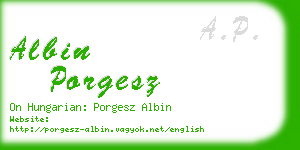 albin porgesz business card